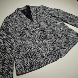Kasper Separates Jacket Size 16W Formal Career Essentials White Navy Tweed-Look - Picture 1 of 15