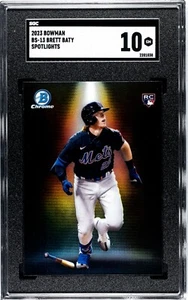 2023 Bowman #BS-13 Brett Baty Spotlights New York Mets SGC Grade 10 - Picture 1 of 2