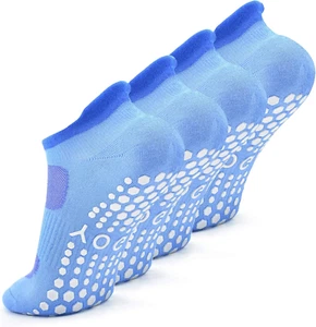 2 Pack Non Slip Yoga Pilates Fitness Hospital Grip Socks for Women Men, Non Skid - Picture 1 of 7