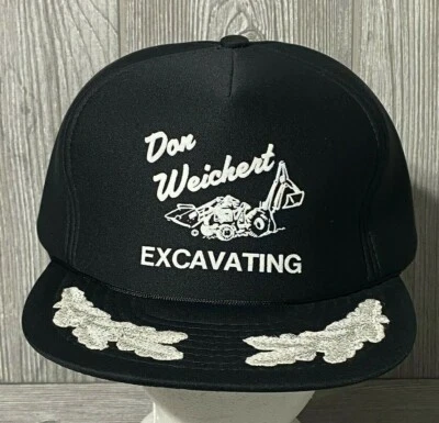 Sombrero gorra vintage hoja plateada huevos revueltos construcción publicidad negro Foto 1 de 4