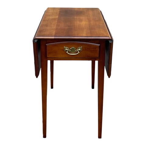 Statton 50th Anniversary Traditional Solid Cherry Drop Leaf Pembroke Side Table Cover