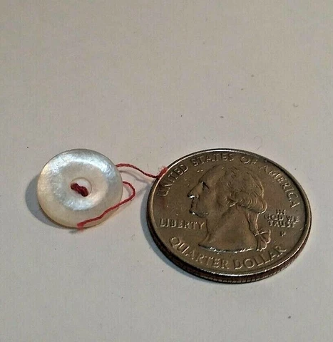 Tiny Antique/Victorian Celluloid Button Iridescent M Bg 8 Cover