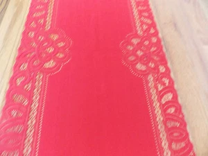 HERITAGE LACE RED BATTENBURG TABLE RUNNER GORGEOUS 14WX34L ITEM 3098 - Picture 1 of 4