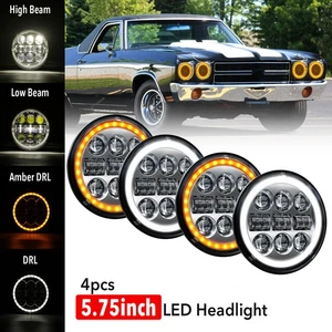 4PCS 5-3/4" 5.75 inch LED Headlight Halo Beam DRL for Ford Galaxie 500 1962-1974 - Picture 1 of 10