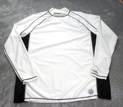 Camisa UV Skinz Para Hombres XL Blanca Negra L/S Ajustada UPF 50 Protección Solar Traje de Baño Foto 1 de 4