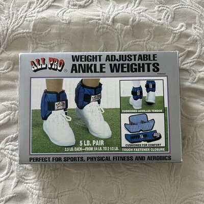 All Pro Ankle Weights 5-LB par ajustável 1/4 lb a 21/2 lb por tornozelo #300 - Imagem 1 de 3