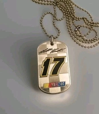 NASCAR Matt Kenseth 17 Collar Etiqueta de Perro 35" Cadena de Bola Usado en Excelente Condición Carreras Coleccionables  Foto 1 de 4