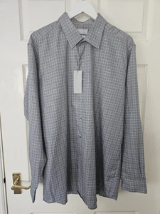 Nina Ricci Check Shirt Size 18" P2P 26" Grey & Black Long Sleeves New With Tags  - Picture 1 of 14