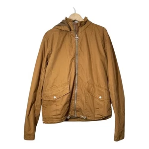 H&M LOGG Mens Chore Jacket Barn Size Large Tan Camel Hood Utility Cotton - Picture 1 of 6