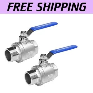 High-Pressure 304 Stainless Steel Ball Valve - 1-1/2 Inch Male/Female Package - Picture 1 of 11