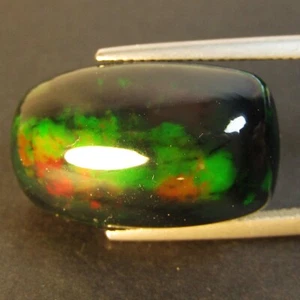 14.65Cts Genuine Natural Color Play Ethiopian Black Opal Cushion Cabochon VIDEO - Picture 1 of 4