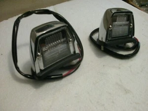 SET/2 MGB LICENSE PLATE LAMPS , CHROME METAL 75-80 MGB , SPITFIRE , MG MIDGET - Picture 1 of 5
