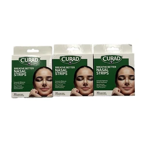 CURAD Breathe Better Nasenstreifen transparent 3 Boxen 90 Streifen insgesamt 1,1x2,5" VERSIEGELT - Bild 1 von 5