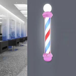 15W Wall-mounted LED Barber Pole Light for Barbershops, SPAs, Pink Exterior - Picture 1 of 14