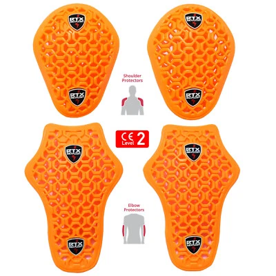 Jaqueta de motociclista plana flexível nível 2 ombro cotovelo armadura inserções upgrade conjunto com 4 peças - Imagem 1 de 4