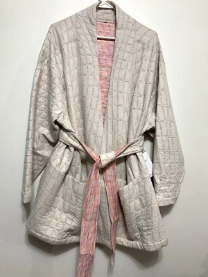 NWT Nike Yoga Therma-FIT Luxe Jacquard Kimono Robe Women’s 2X Reversible Lounge - Image 1 of 4