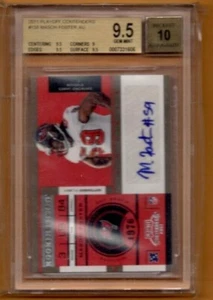 2011 Playoff Contenders #158 Mason Foster TB Bucs UW BGS 9.5 (9.5, 9.5, 9, 9.5) - Picture 1 of 1