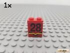 LEGO 1Stk Paneel / Wand 1x2x2 rot beklebt 4864apb004 Mitte