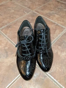 The Flexx Black Patent Leather Lace Up Women's Pumps Size 37 /6.5 - Picture 1 of 4