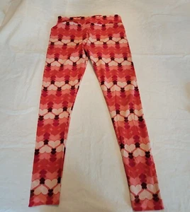 Women's LuLaRoe LEGGINGS Red and Pink Heart Print Valentines Tall and Curvy - Picture 1 of 6