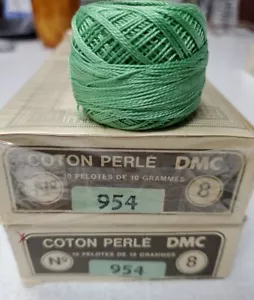 1 Box 10 Balls DMC #8 Crochet Thread Color 954 95 Yards Each Lot of 10 NIB - Picture 1 of 3