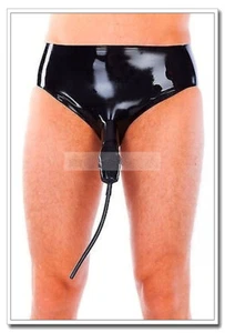 Latex Shorts Unique Long Tueb Briefs Penis Ureter Clubwear Customized .4mm E92 - Picture 1 of 6