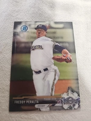Freddy Peralta 2017 Bowman Draft Chrome Milwaukee Brewers #BDC-29 W341 - Image 1 of 2