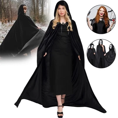 MARKENLOS Halloween Vampir Umhang mit Kapuze Mittelalter Mantel Vampir Cap Kapuzenumhang