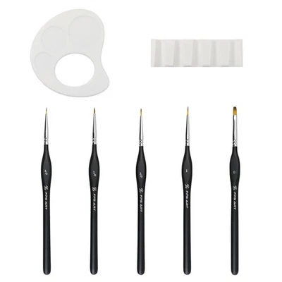 FPS ART 5x Detail Pinsel Set XS 0000 Acryl Aquarell Fein Dünn Modellbau Miniatur