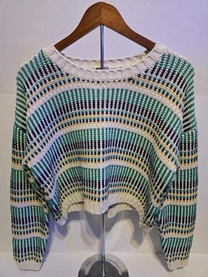 Charlotte Russe Women's Striped Knit Sweater Size XL Multicolor Green White... - Image 1 of 3