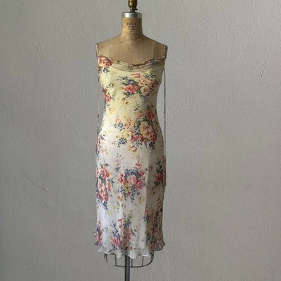 100% Silk Ralph Lauren Midi Dress | 90s Vintage - Image 1 of 4