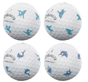 FOUR Callaway Limited Edition Chrome Tour SHARK WEEK Golf Balls - One of Each - Picture 1 of 2