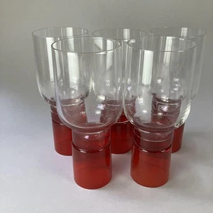 SELTENE Pierre Cardin signierte kobalt klare Wein Schnapsgläser 70er Jahre 5 Stück - Bild 1 von 7