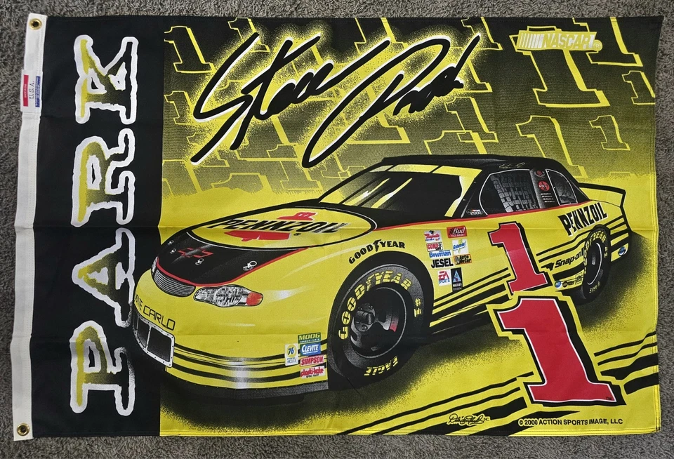 Винтажный 2000 NASCAR #1 Steve Park флаг баннер Дейл Эрнхардт Action Sports 28 x 42 - Изображение 1 из 4