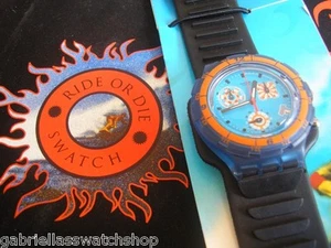 TRACKING! Unique Swatch AQUACHRONO w DATE, Rubber Strap! NIP-RARE! - Picture 1 of 6