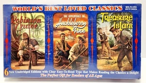 Worlds Best Loved Classics 6 Book Huckleberry Finn Treasure Island Frankenstein - Foto 1 di 2