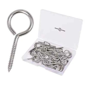 SHONAN 1.57" Stainless Steel Eye Screws for Wood, 30 Pcs Screw Eye Hooks Eye Bol - Picture 1 of 6