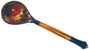 Khokhloma Serving Spoon Russian Folk Art Fruit Spice Sugar 14.5 cm / 5.70 inch - Bild 1 von 8