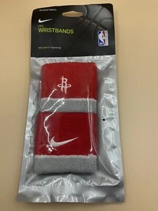 Braccialetti Nike Basketball Houston Rockets Dri-Fit Logo Rosso Nuovi In Confezione - Foto 1 di 7
