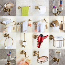 OTTONE antico intagliato Bagno Accessori Set Bagno Asciugamano Barra Hardware yset 007