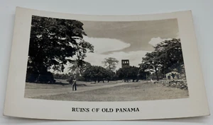 Foto postal real vintage de ruinas del viejo Panamá RPPC - Imagen 1 de 6