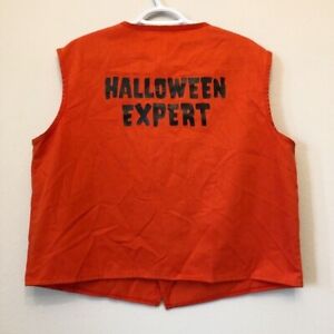 Halloween Expert Party City Orange Vest Uniform Costume