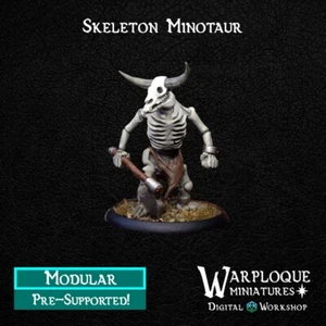 Skeleton Minotaur/TTRPG/Dungeons and Dragons/Wargaming/RPG/Warp Miniatures - Imagen 1 de 2