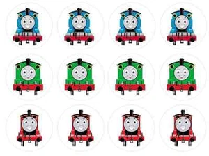 12 Thomas and Friends Edible Wafer Paper Cupcake Toppers - Picture 1 of 1