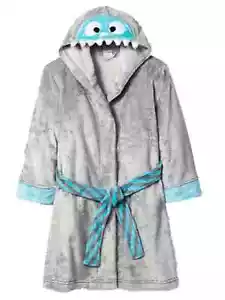 Girls Plush Gray Monster Bath Robe Housecoat - Picture 1 of 1