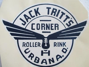 Jack Tritt's Corner Roller Rink Urbana Ohio Vintage Pattinaggio a rotelle etichetta decalcomania - Foto 1 di 3