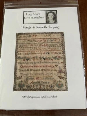 Sampler Though He Seemeth Sleeping Counted Cross Stitch Instructions 1874 Design - Image 1 of 4
