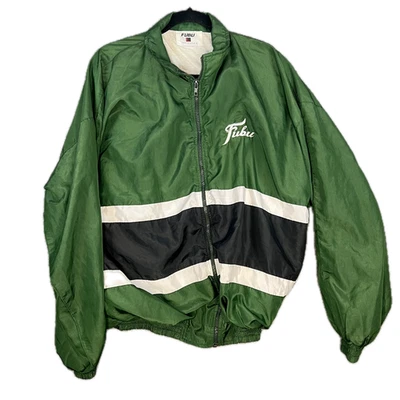 FUBU Y2K Windbreaker Sz L Jacket Green Hip Hop Baggy Full Zip Track Made in USA - Image 1 of 4
