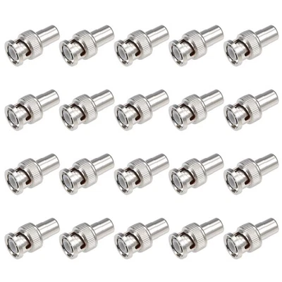 20pcs Alloy BNC Male to RCA Female Adapter Straight Connector for CCTV Camera - Image 1 of 3