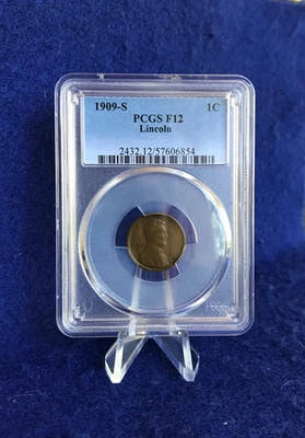 1909-S Lincoln Cent 1c Wheat Penny "Semi-Key" *PCGS F12 Fine* - Image 1 of 4